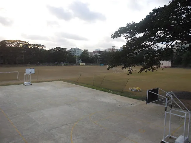 Football ground behind the caves — Mandapeshwar Caves, Borivali